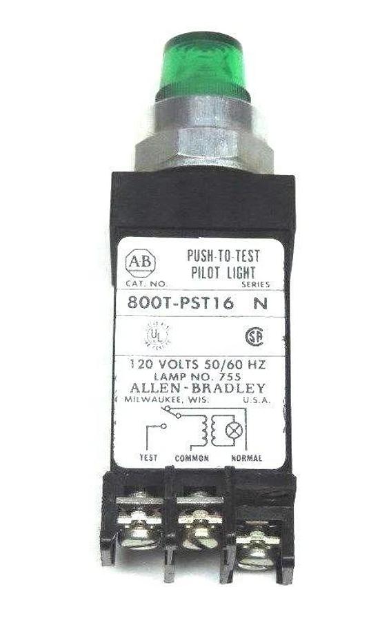 Used ALLEN BRADLEY 800T-PST16 PUSH TO TEST PILOT LIGHT SER N 800TPST16