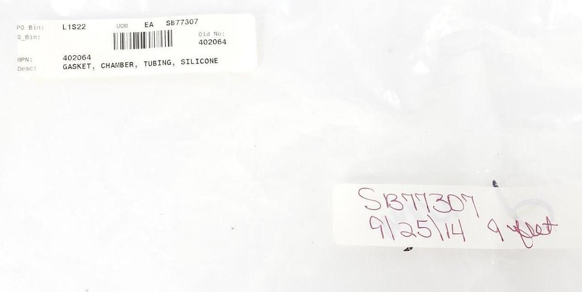 Used GENERIC SB77307 402064 SILICONE CHAMBER GASKET / TUBING, 9 FEET