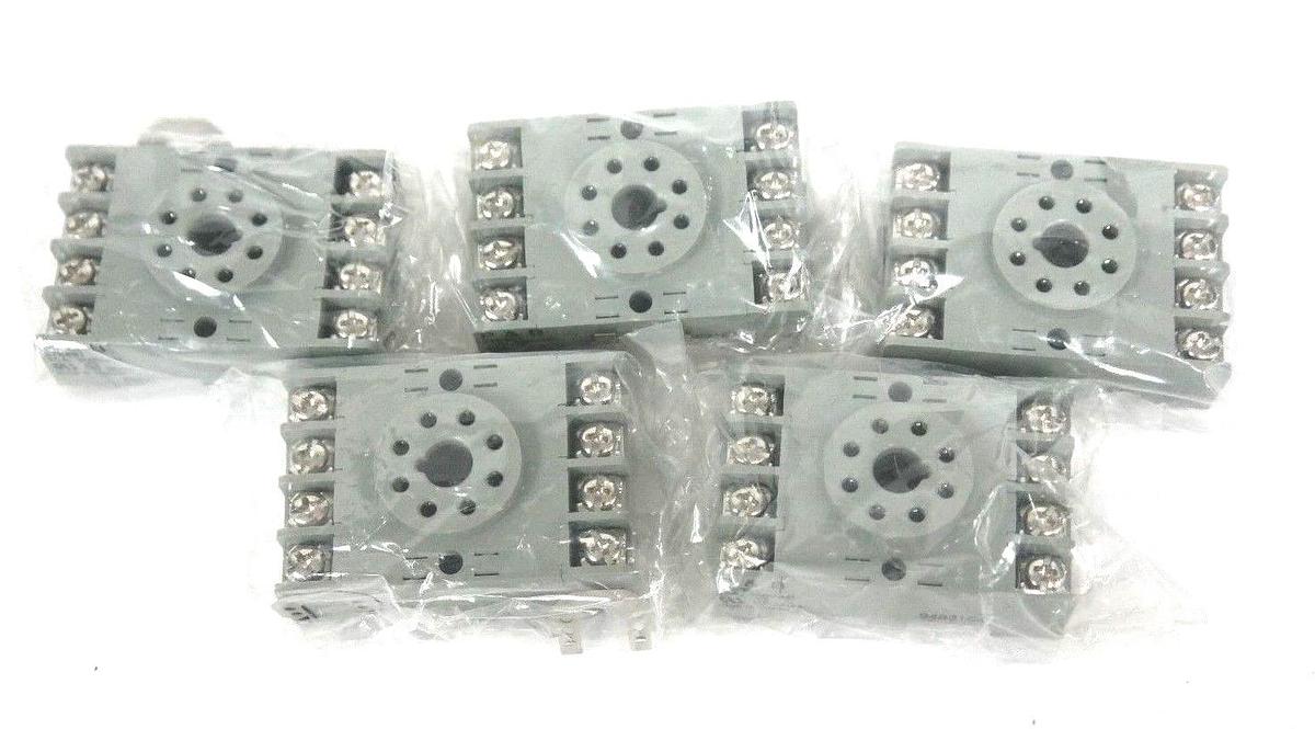 Used LOT OF 5 NEW POTTER & BRUMFIELD 27E891 RELAY BASES 10A, 300VAC, 94831C-E