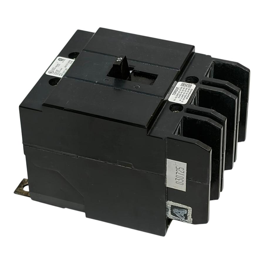 Used Cutler-Hammer GHB3015 3-Pole 15 Amp 480V Industrial Circuit Breaker New Surplus
