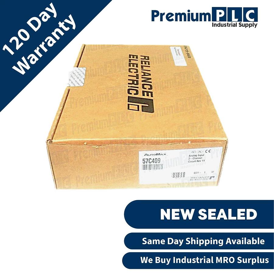 Used NEW F/S RELIANCE ELECTRIC 57C409 AutoMax ANALOG INPUT 2-CHANNEL CIRCUIT REV. 11