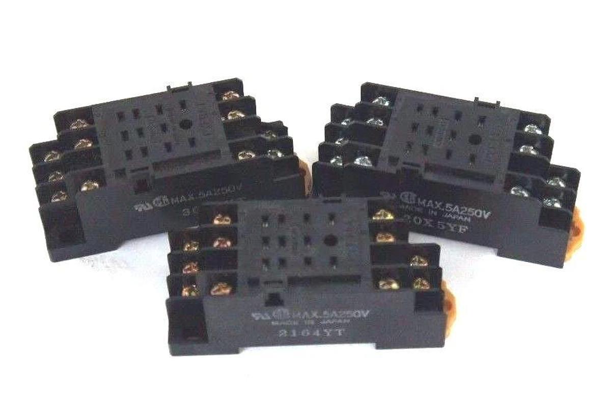 Used OMRON PYF11A RELAY BASE SOCKET .5A 250V - LOT OF 3