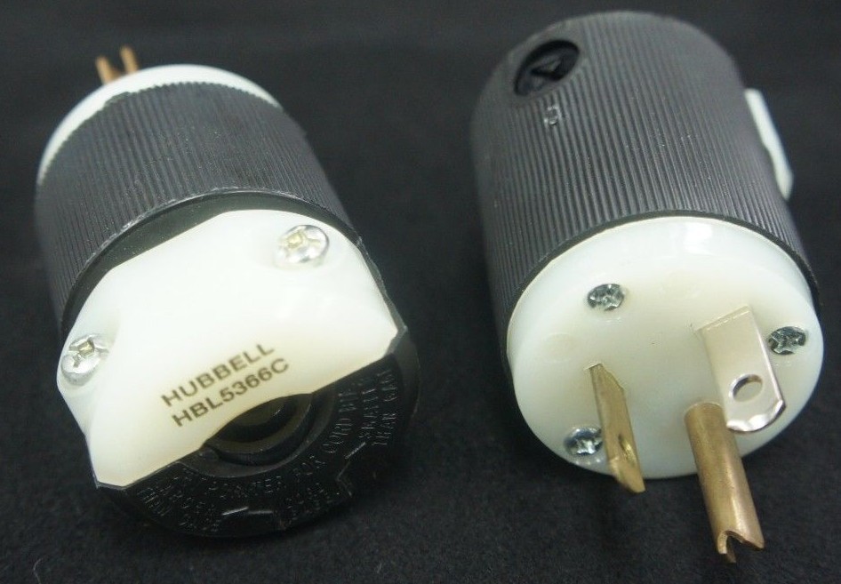 Used LOT OF 2 NEW HUBBELL HBL5366C PLUGS 20A 125V, 5-20P