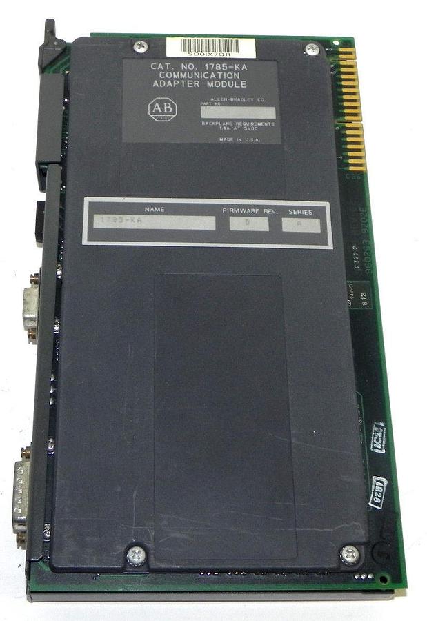Used ALLEN BRADLEY 1785-KA COMMUNICATION ADAPTER MODULE SER. A F/W REV. D