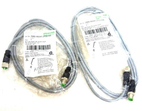 LOT OF 2 NEW MURR ELEKTRONIK 7000-40041-2150150 CORDSETS PVC-JB 7000400412150150