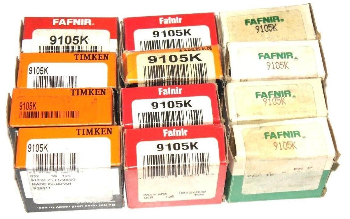 Used LOT OF 12 NEW TIMKEN FAFNIR 9105K RADIAL BALL BEARINGS