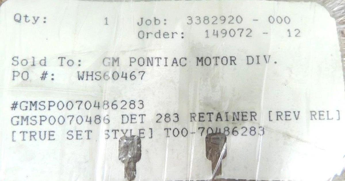 NEW MOELLER GMSP0070486283 DET 283 RETAINER (REV REL) (TRUE SET STYLE)