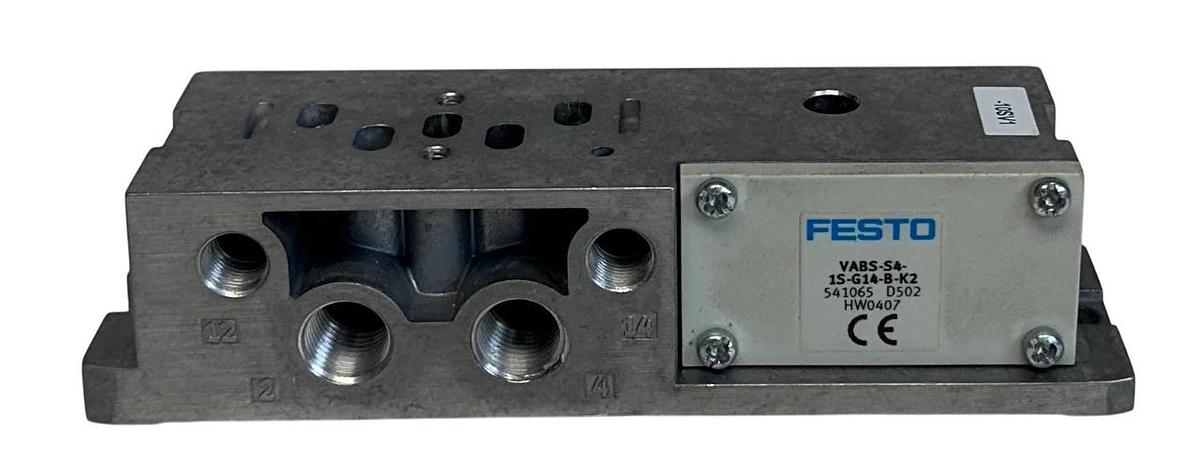 Used FESTO VABS-S4-1S-G14-B-K2 / 541065 VABS SERIES SUB-BASE MANIFOLD USNP