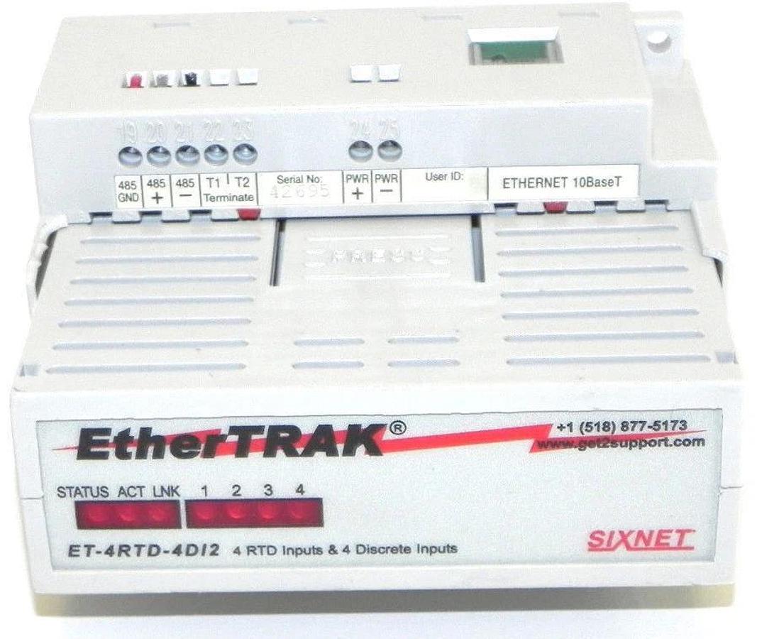 Used SIXNET ET-4RTD-4DI2-M ETHERTRAK ET4RTD4DI2M W/ 10BASET
