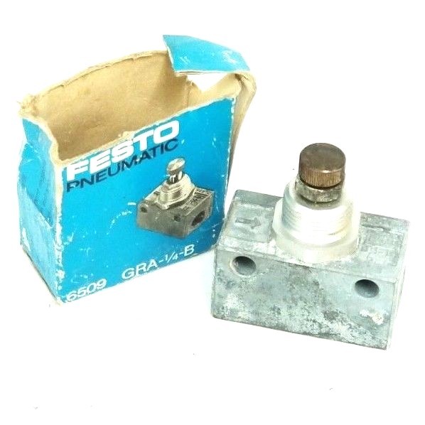 Used NIB FESTO PNEUMATIC GRA-1/4-B FLOW CONTROL VALVE 1 WAY 6509