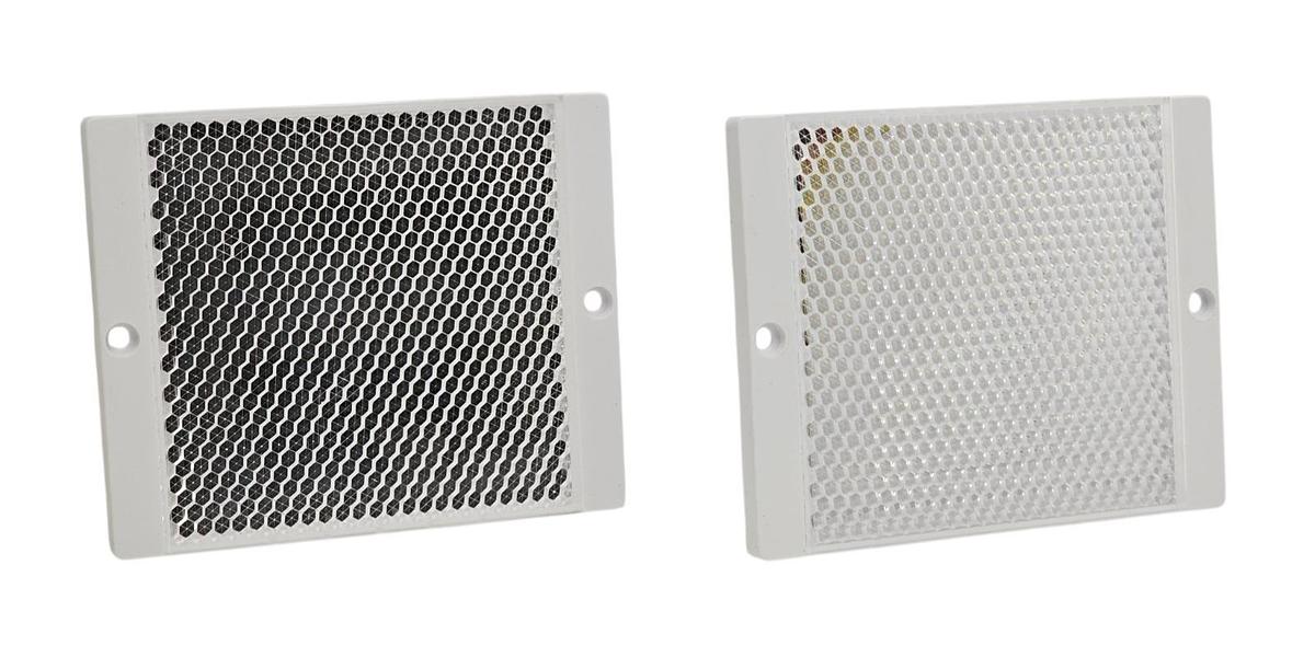 Used LOT OF 2 NEW LEUZE TKS 100X100 REFLECTORS RECTANGULAR ADHESIVE 96 MM X 96 MM
