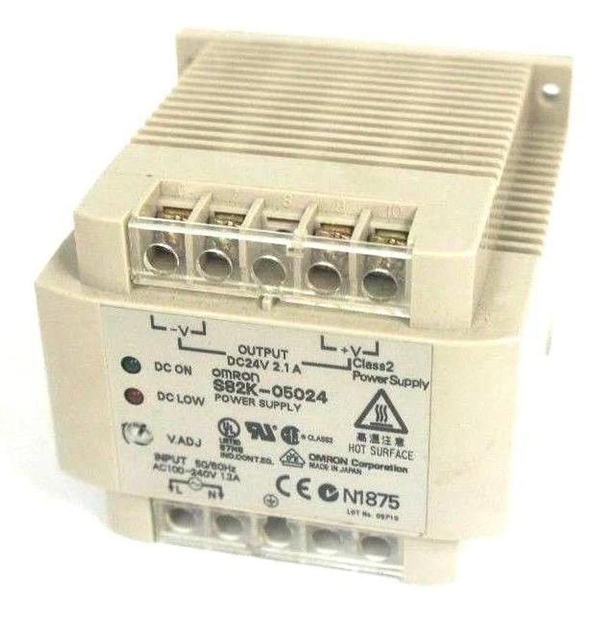 Used OMRON S82K-05024 POWER SUPPLY, INPUT: 100-240VAC 1.3A, OUTPUT: 24VDC 2.1A