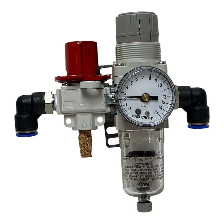 SMC AW20-N02G-Z-A Filter Regulator VHS20-N02B-Z Lockout Valve Ashcroft Gauge