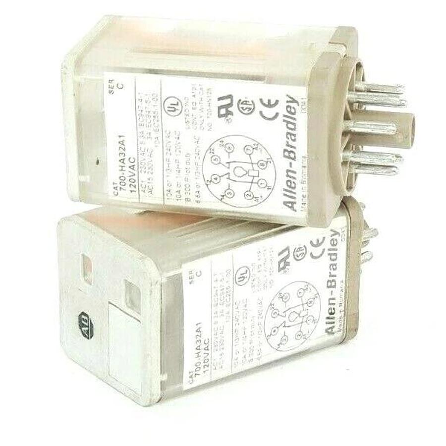 Used LOT OF 2 ALLEN BRADLEY 700-HA32A1 SER. C RELAYS 700HA32A1