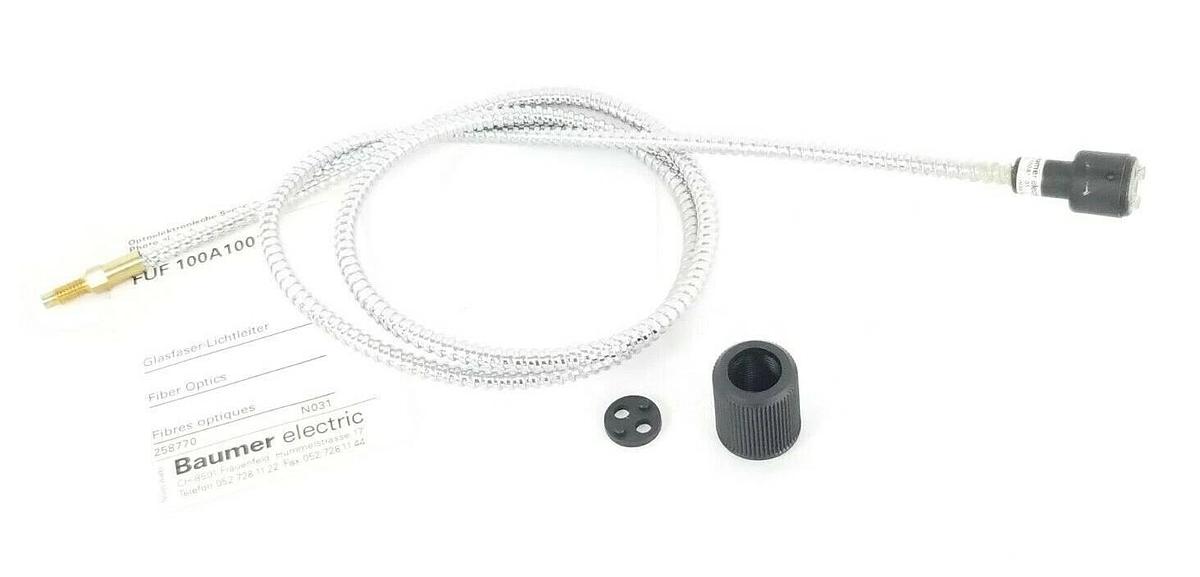 Used NEW BAUMER ELECTRIC FUF 100A1001 PHOTOELECTRIC SENSORS - GLASS FIBER OPTIC