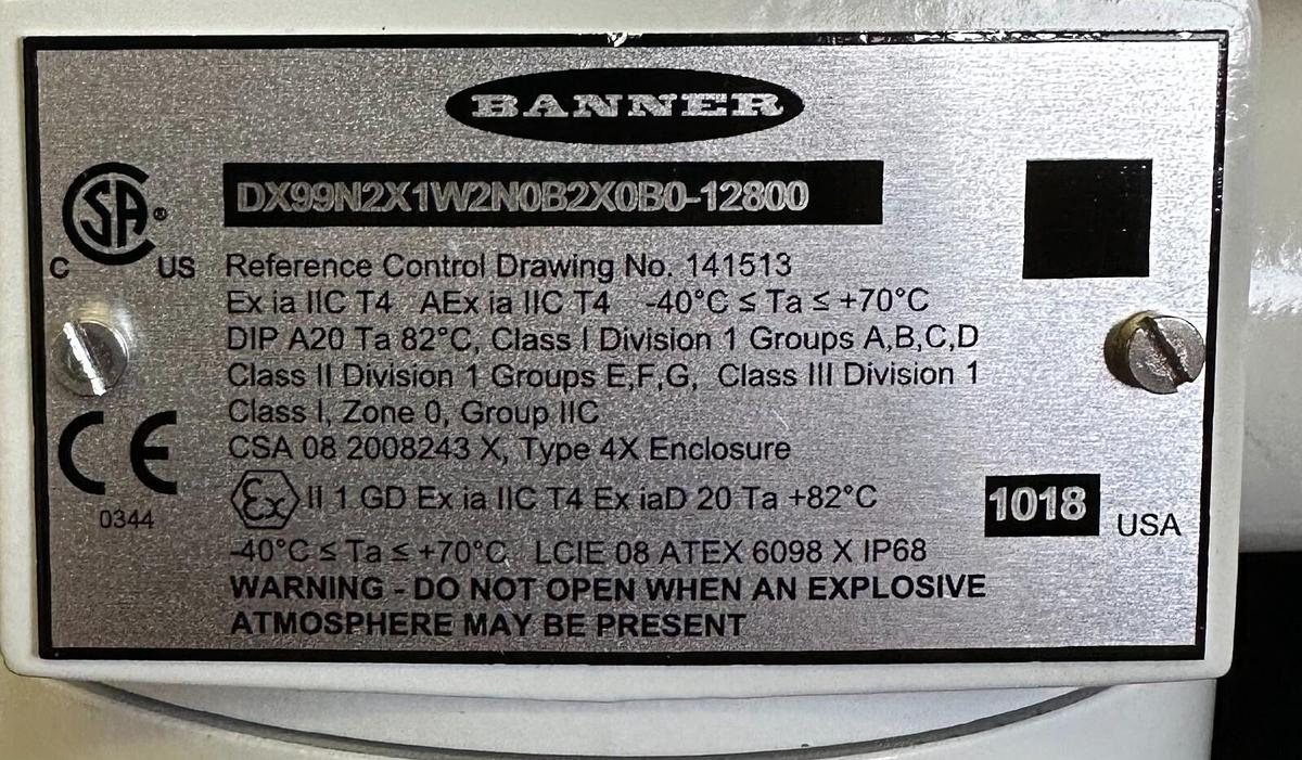 Used NEW BANNER DX99N2X2W2N0B2X0B0-1280 SURE-CROSS 2.4 DX99 IS NODE W/ BATTERY 12800