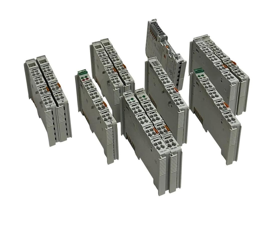 Used 12 WAGO I/O SYSTEM MODULES 750-467 / 750-600 / 750-602 / 750-475 / 750-530 USNP