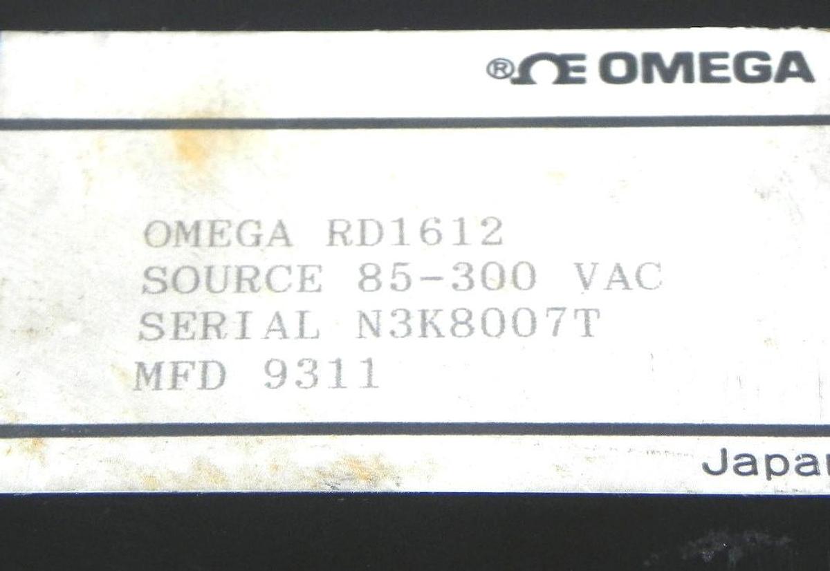 Used OMEGA RD1616 CHART RECORDER SOURCE 85-300 VAC MFD 9311 SERIAL: N3K8007T