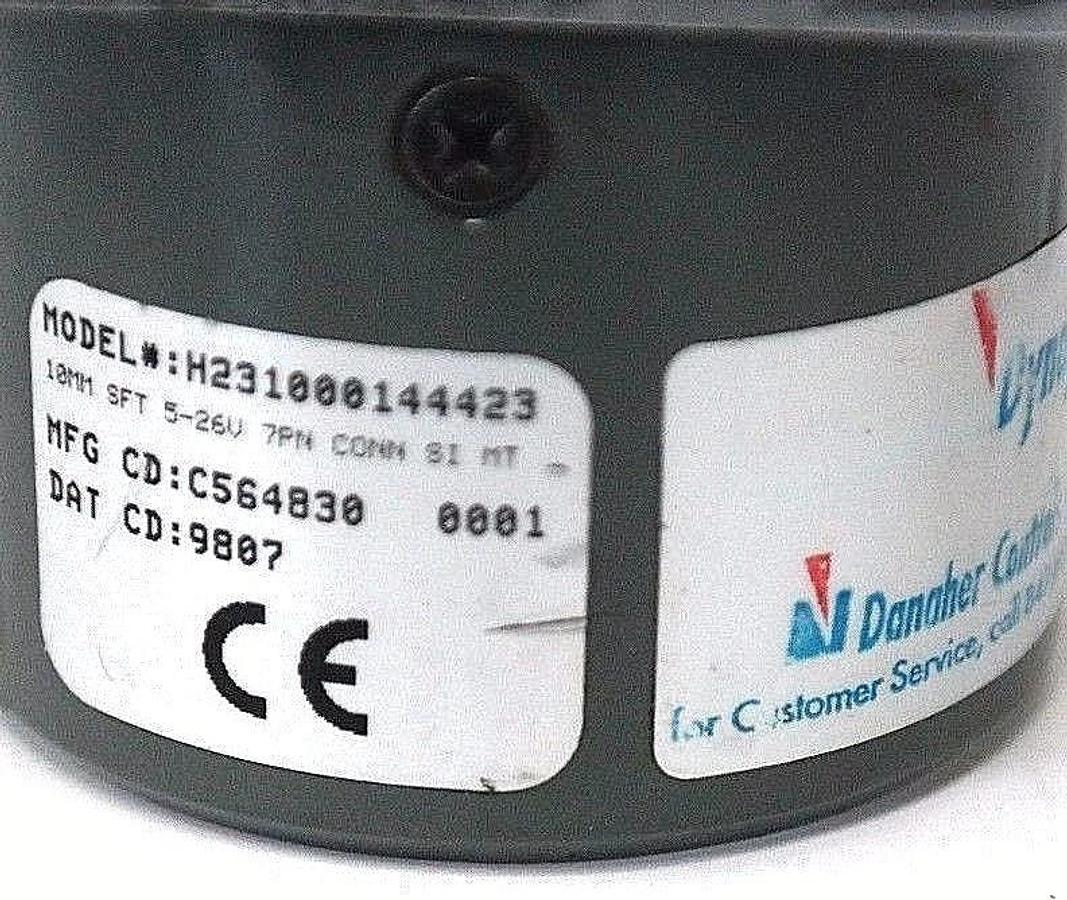 Used DANAHER DYNAPAR H231000144423 ENCODER C564830 10MM SFT, 5-26V, 7PN CONN SI MT