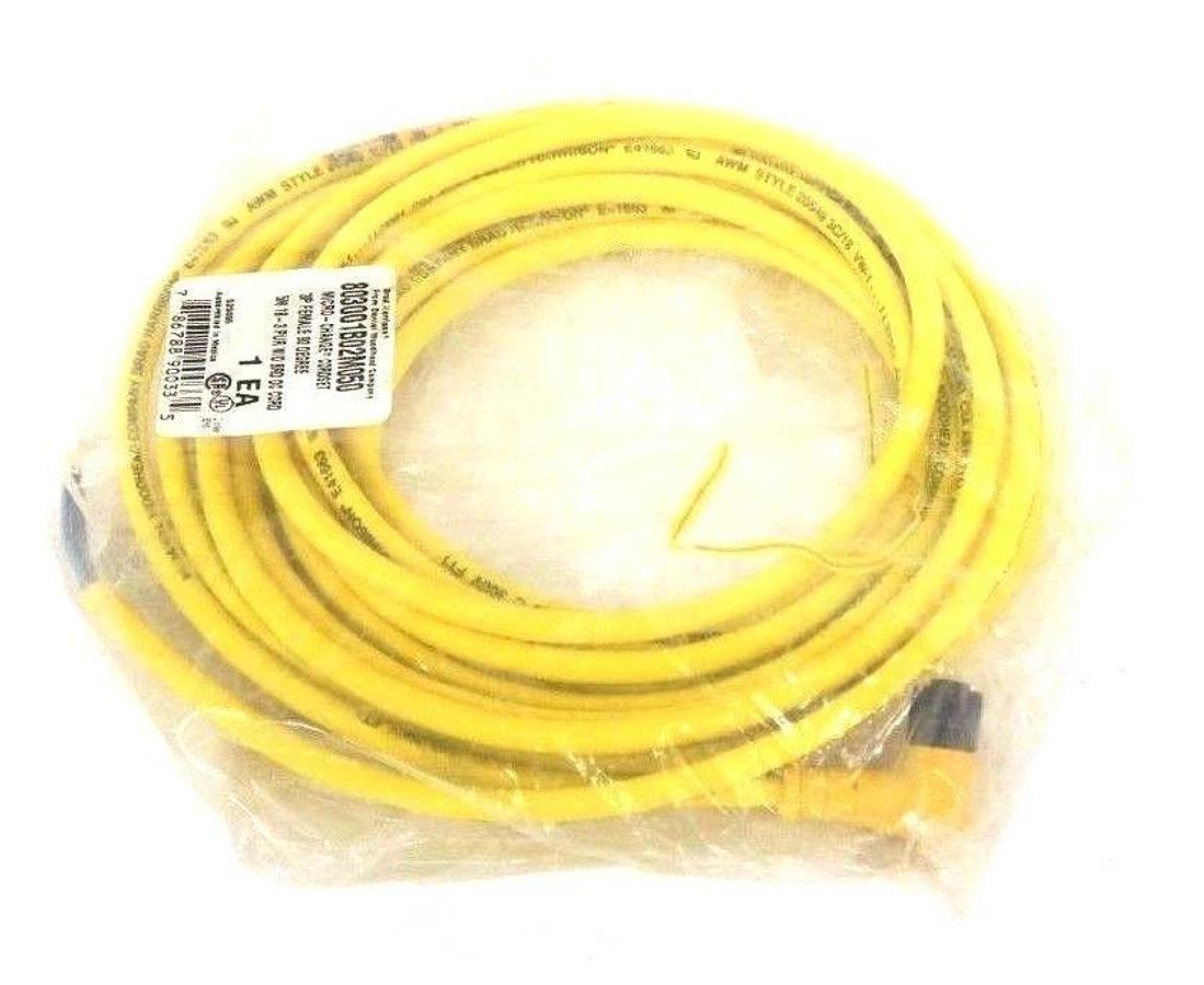 Used NEW BRAD HARRISON 803001B02M050 MICRO-CHANGE CORDSET 3P FEMALE 90 DEGREE