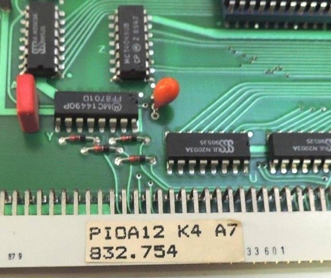 Used HEINEN ELEKTRONIK PIOA12 K4 A7 832.754 PC BOARD 60907-7.4, PIOA