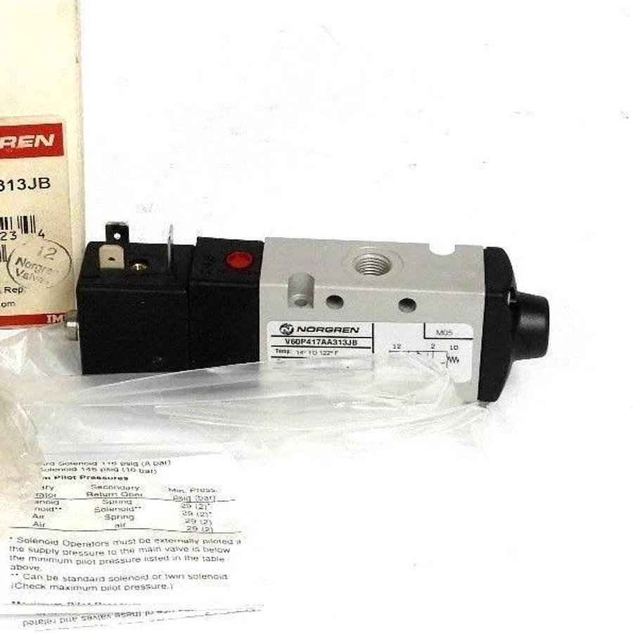 NIB NORGREN V60P417AA313JB DIRECTIONAL CONTROL VALVE