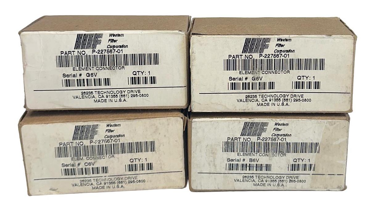 Used 4 NEW WESTERN FILTER CORP P-227567-01 / P22756701 ELEMENT CONNECTORS NSMP