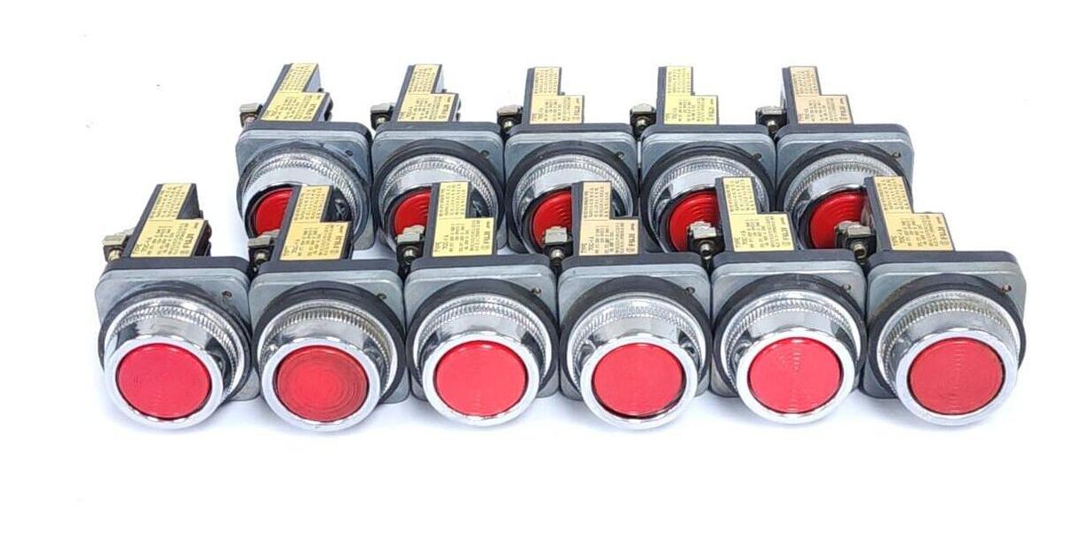 Used LOT OF 12 FUJI ELECTRIC 70C-IA / 70CIA FLUSH RED PUSHBUTTON CONTACT BLOCK 600V