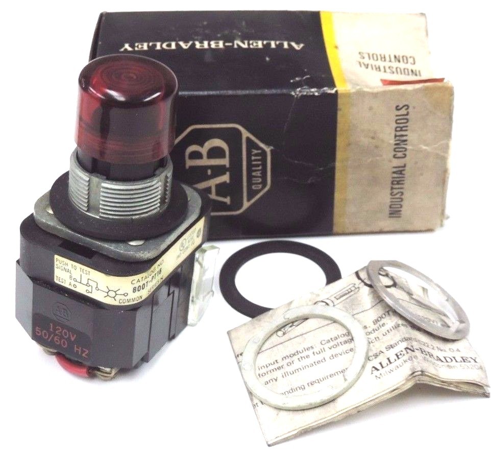 Used NIB ALLEN BRADLEY 800T-PT16 PUSHBUTTON 800TPT16 SER. N W/ 800T-XA SER. C CONTACT