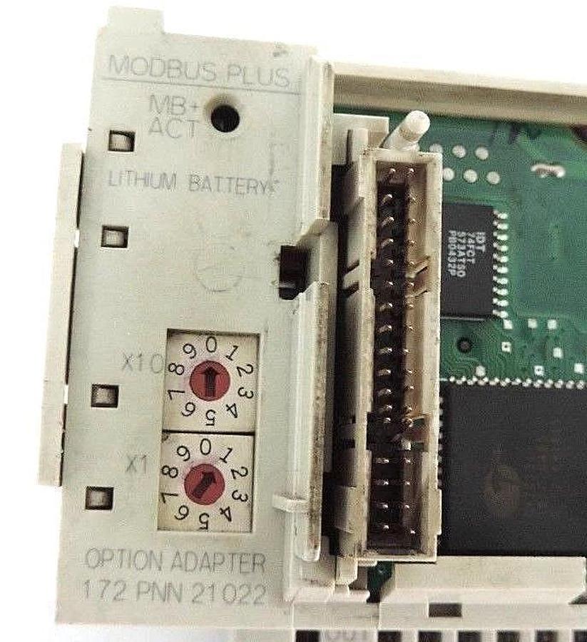 Used SCHNEIDER MODICON 172PNN21022 OPTION ADAPTER, MB+, CLOCK, BATTERY W/ 170ADO35000