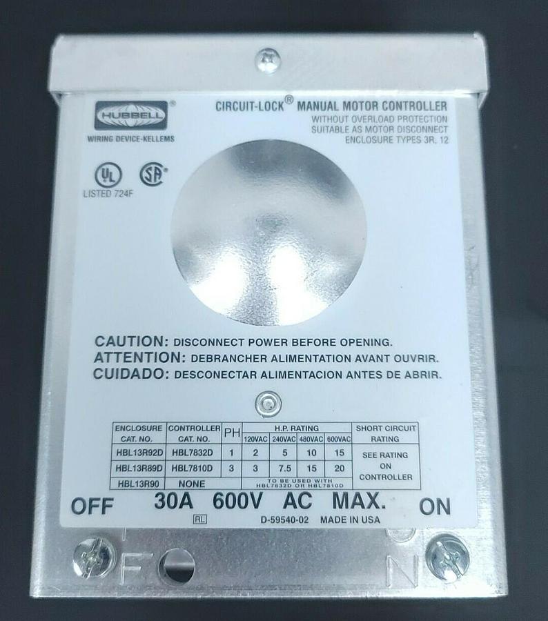 NIB HUBBELL HBL13R90 SURFACE MOUNT ENCLOSURE 30A