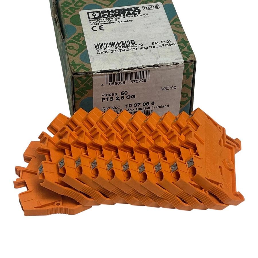 LOT OF 11 Phoenix Contact PTS 2,5 OG Terminal Block Orange 3211799 Feed-Through
