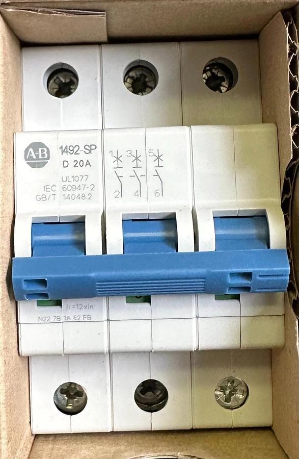 Used NEW ALLEN BRADLEY 1492-SPM3D200 /D SUPPLEMENTARY PROTECTOR 3P 20A 1492SPM3D200