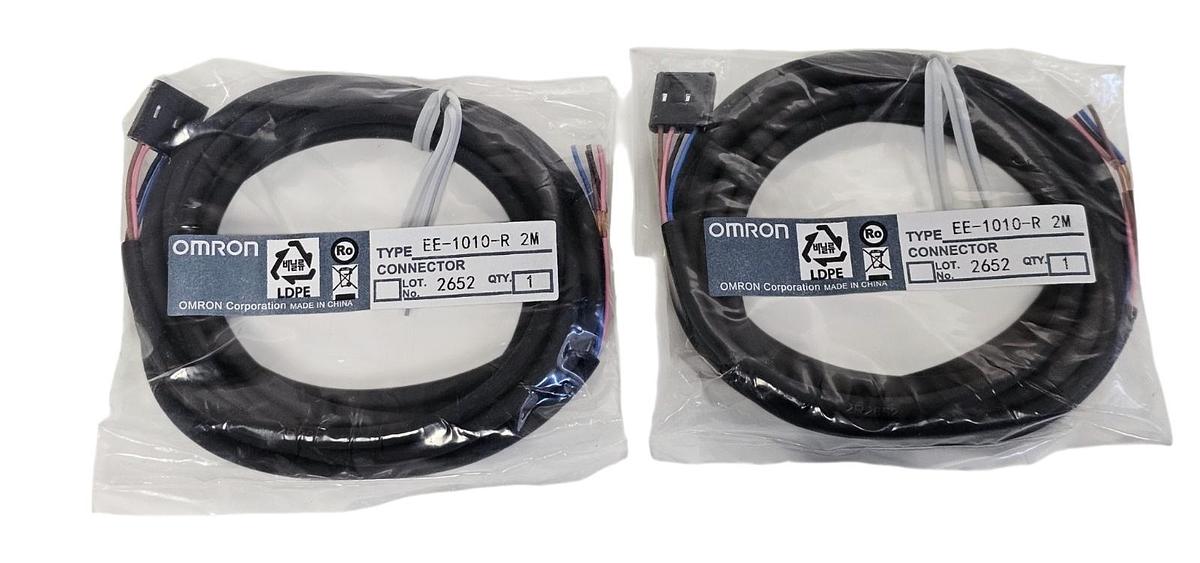 LOT OF 2 NEW OMRON EE-1010-R 2M 4-WIRE CONNECTORS EE1010R