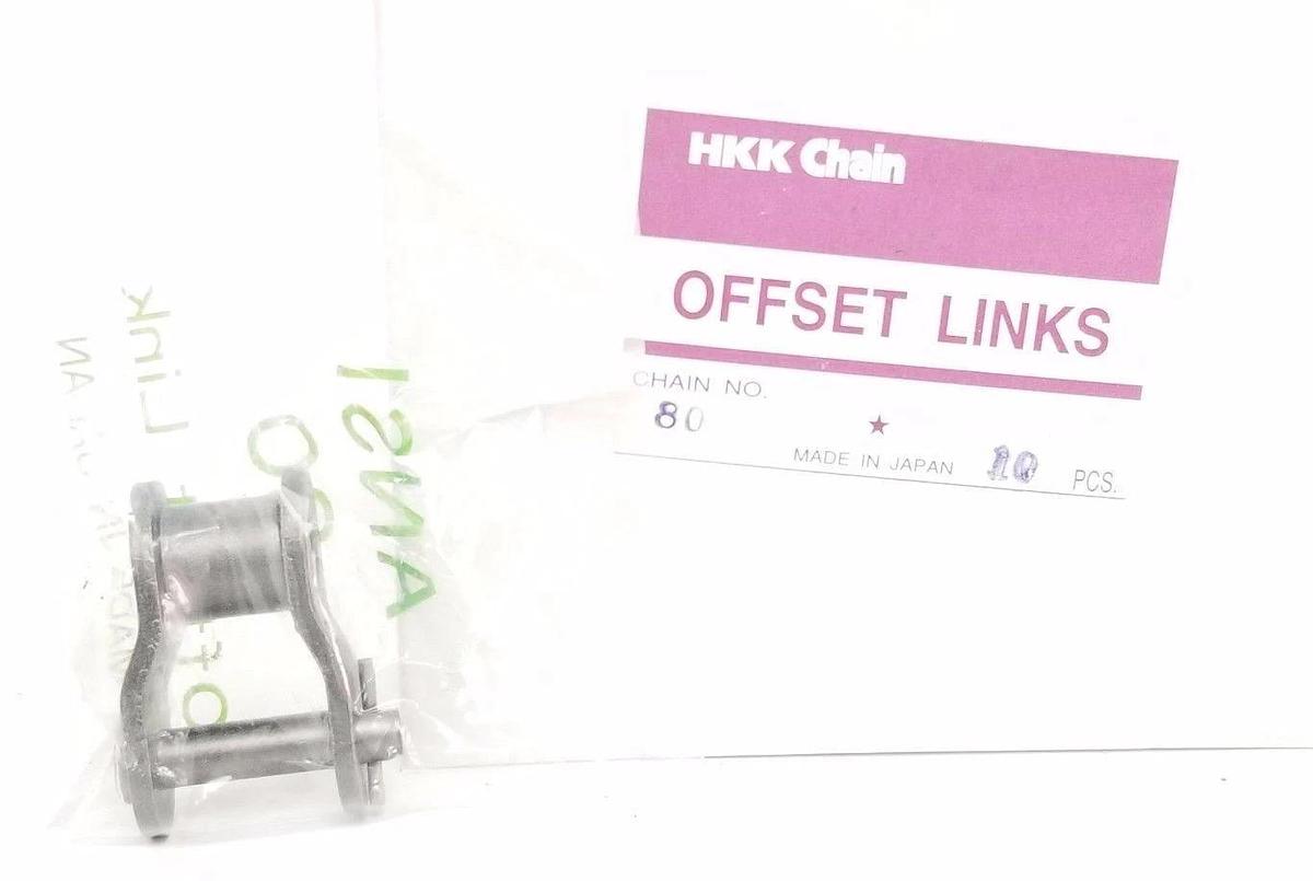 Used BOX OF 10 NEW HKK CHAIN OFFSET LINKS ANSI 80