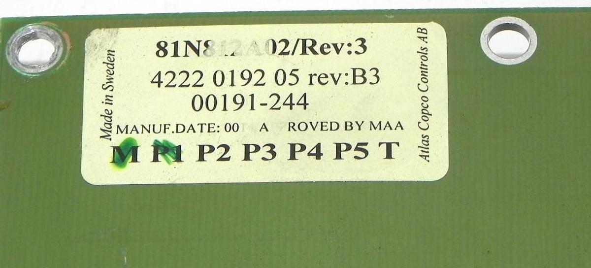 Used ATLAS COPCO 81N812A02 REV. 3 FOKUS 2000 DISPLAY 4222 0192 05 REV. B3