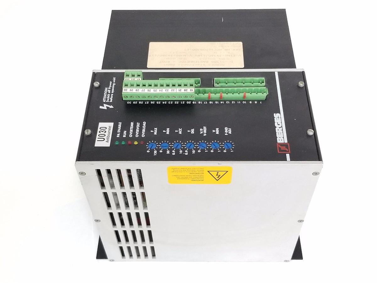 Used BERGES ACM-A-1 SERVO DRIVE INVERTER U030, D-51709, ACM-A-1.1/A