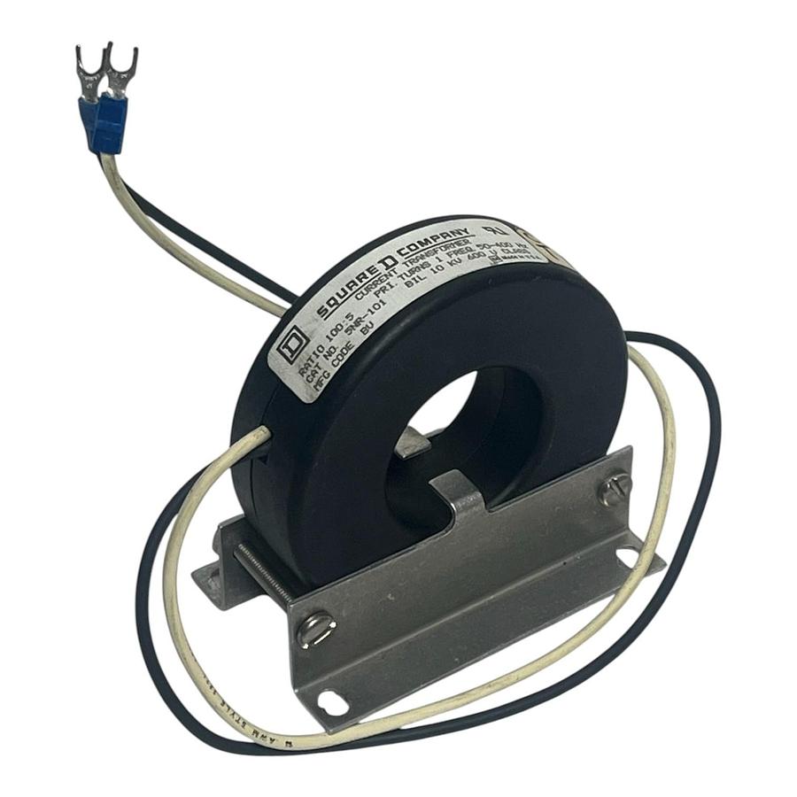Used Square D 5NR-101 Current Transformer 100:5 Ratio w/ Mounting Bracket