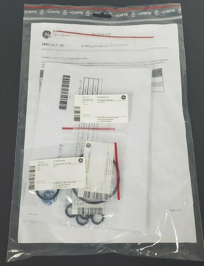 Used NEW GE HEALTHCARE 28-9574-13 O-RING KIT SENSOR 8MM, EPDM 28957413