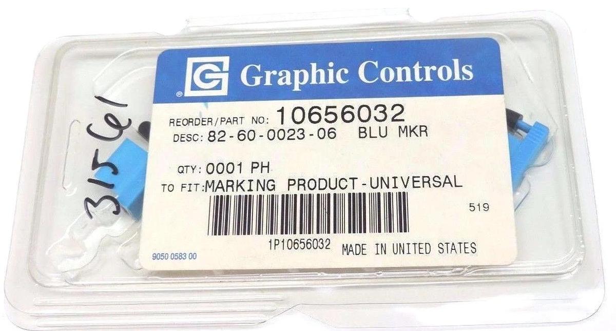 Used NEW GRAPHIC CONTROLS 10656032 DESC: 82-60-0023-06 BLU MKR (6-PACK)