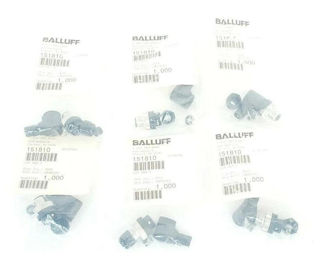 Used LOT OF 6 NEW BALLUFF C21 DN3-7 1/2" AC CORDSETS 151810