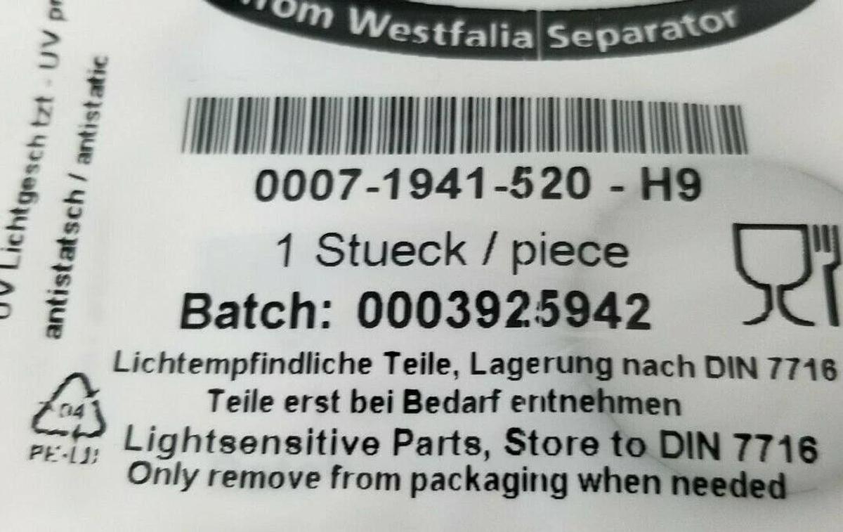 Used LOT OF 10 NEW GEA WESTFALIA SEPARATOR 0007-1941-520-H9 O-RINGS 00071941520H9