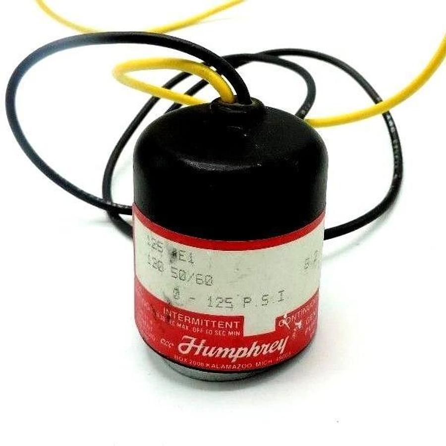 Used HUMPHREY 125 4E1 SOLENOID COIL 1254E1, 8.2W, 0-125 P.S.I.