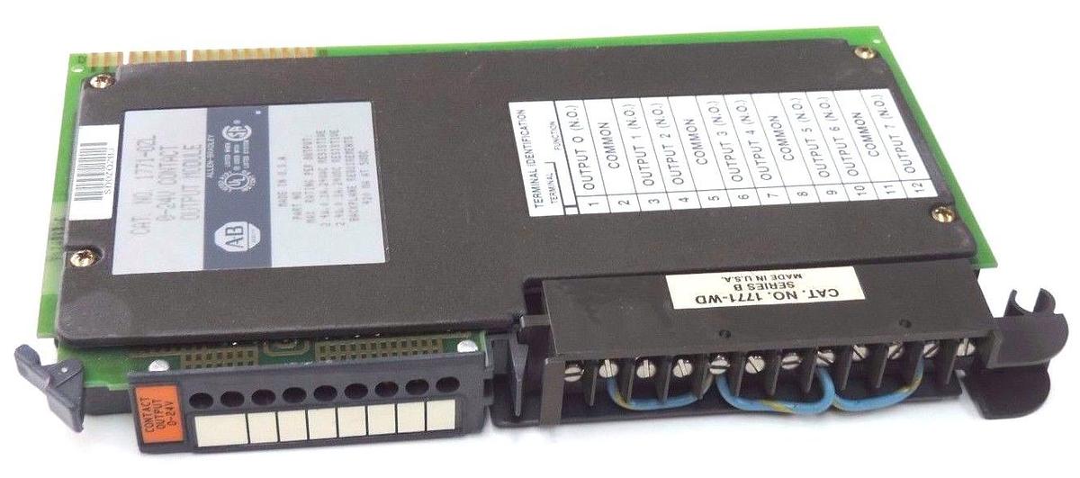 Used ALLEN BRADLEY 1771-OZL CONTACT OUTPUT MODULE 1771OZL, 0-24V W/ 1771-WD ARM