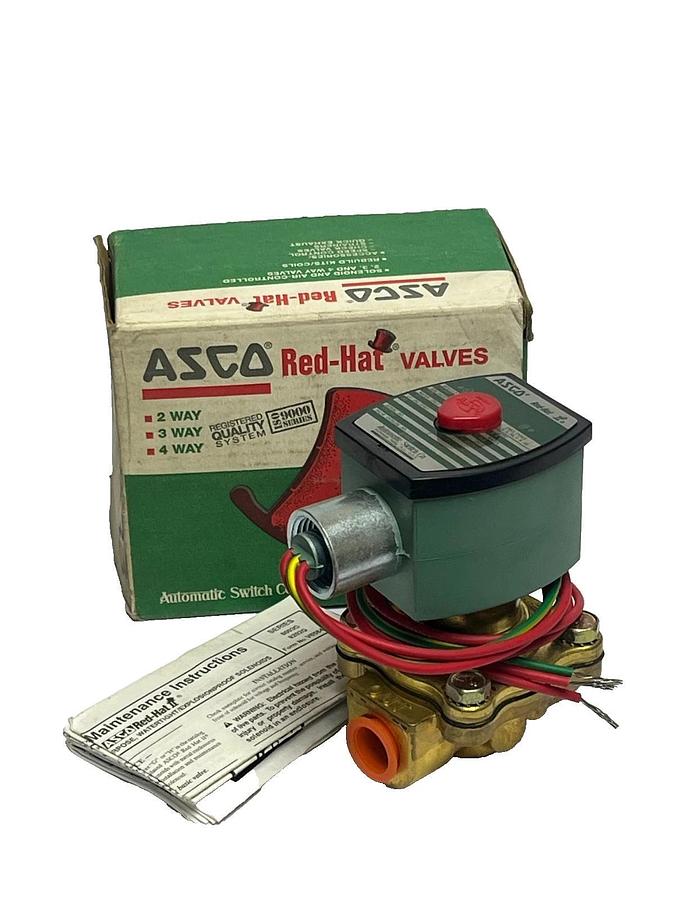 ASCO Red-Hat II 8210G33 Solenoid Valve 3/8" NPT 120V N.O. Brass 125 PSI - NSMP