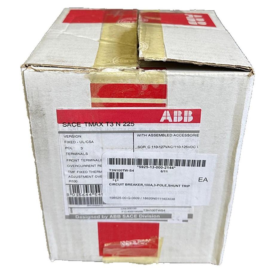 Used NEW ABB SACE T3N100TWS4 SACE Tmax T3 N 225 / TmaxT3N225 CIRCUIT BREAKER 100A 3-P