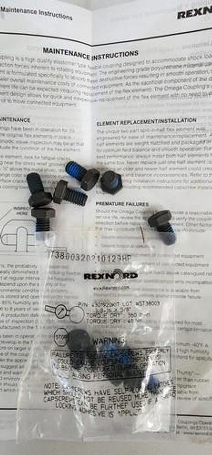 Used NIB REXNORD 10287339 OMEGA E SERIES COUPLING