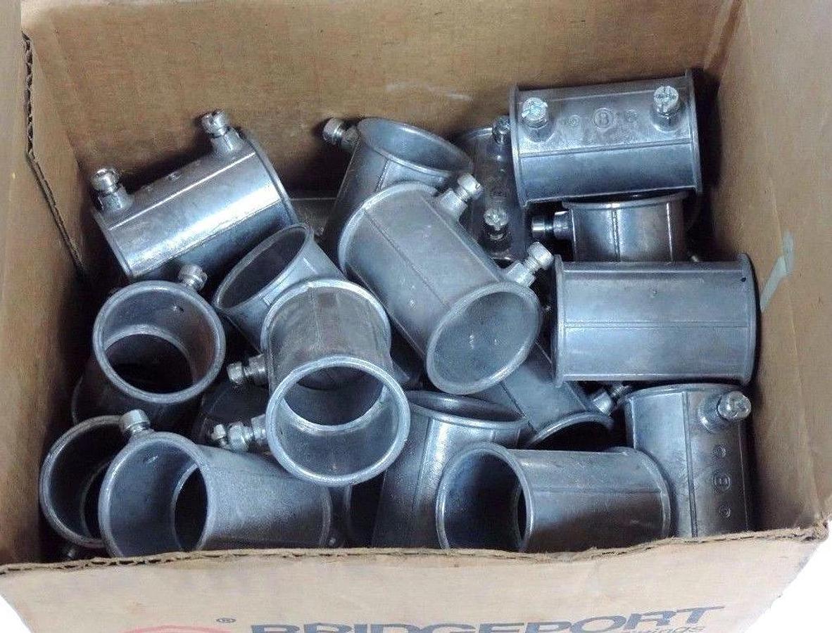 BOX OF 32 BRIDGEPORT 242-DC 1" ZINC EMT COUPLING 242DC