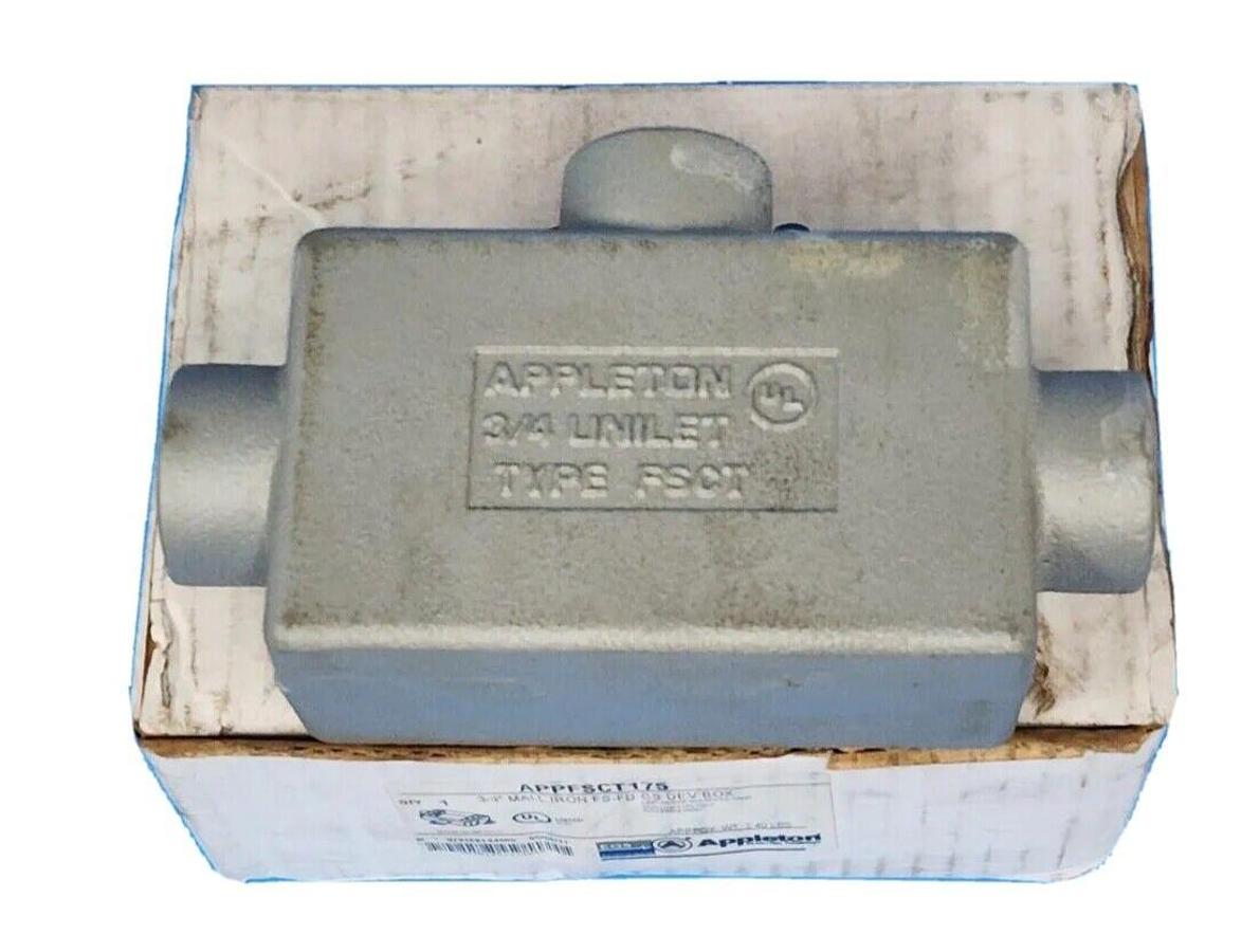 NEW EGS APPLETON APPFSCT175 3/4'' MALLABLE IRON FS-FD CS DEV BOX