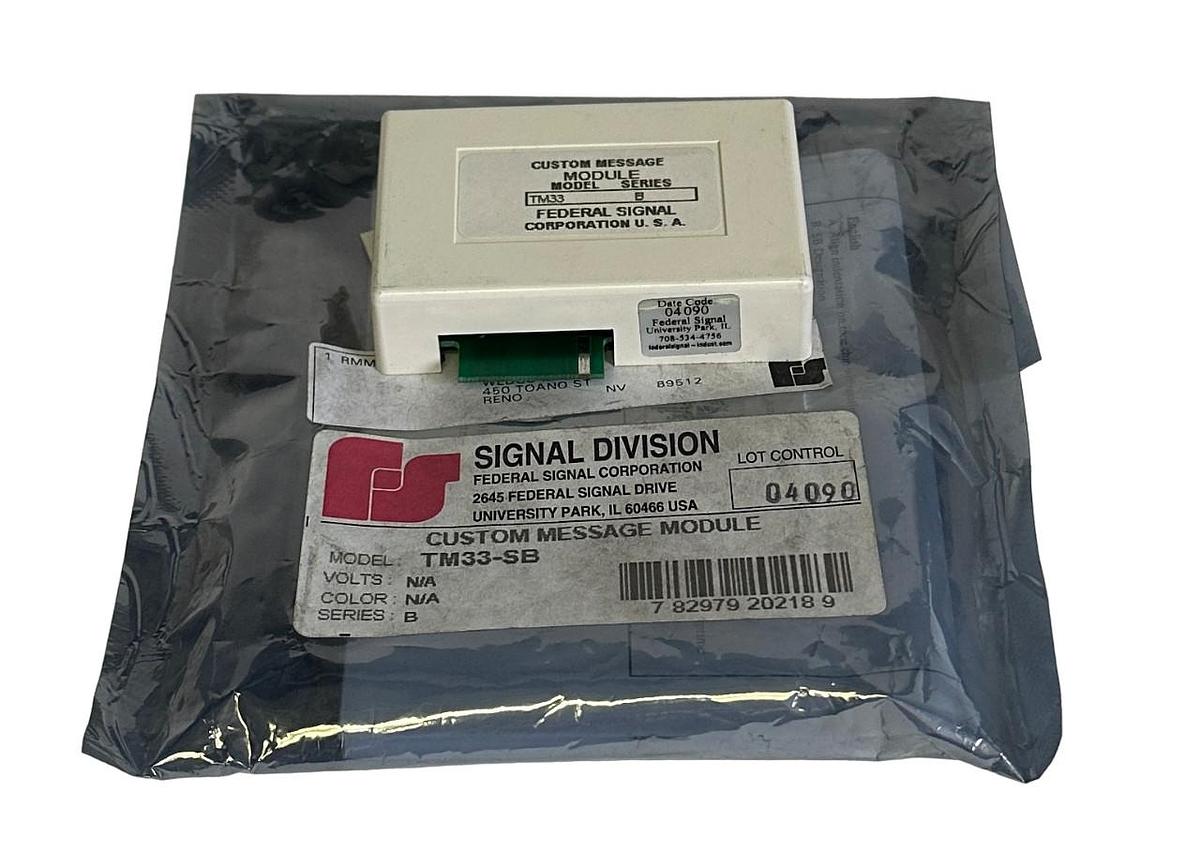 NEW FEDERAL SIGNAL TM33-SB / TM33SB CUSTOM MESSAGE MODULE SERIES B TM33 RMT-4029